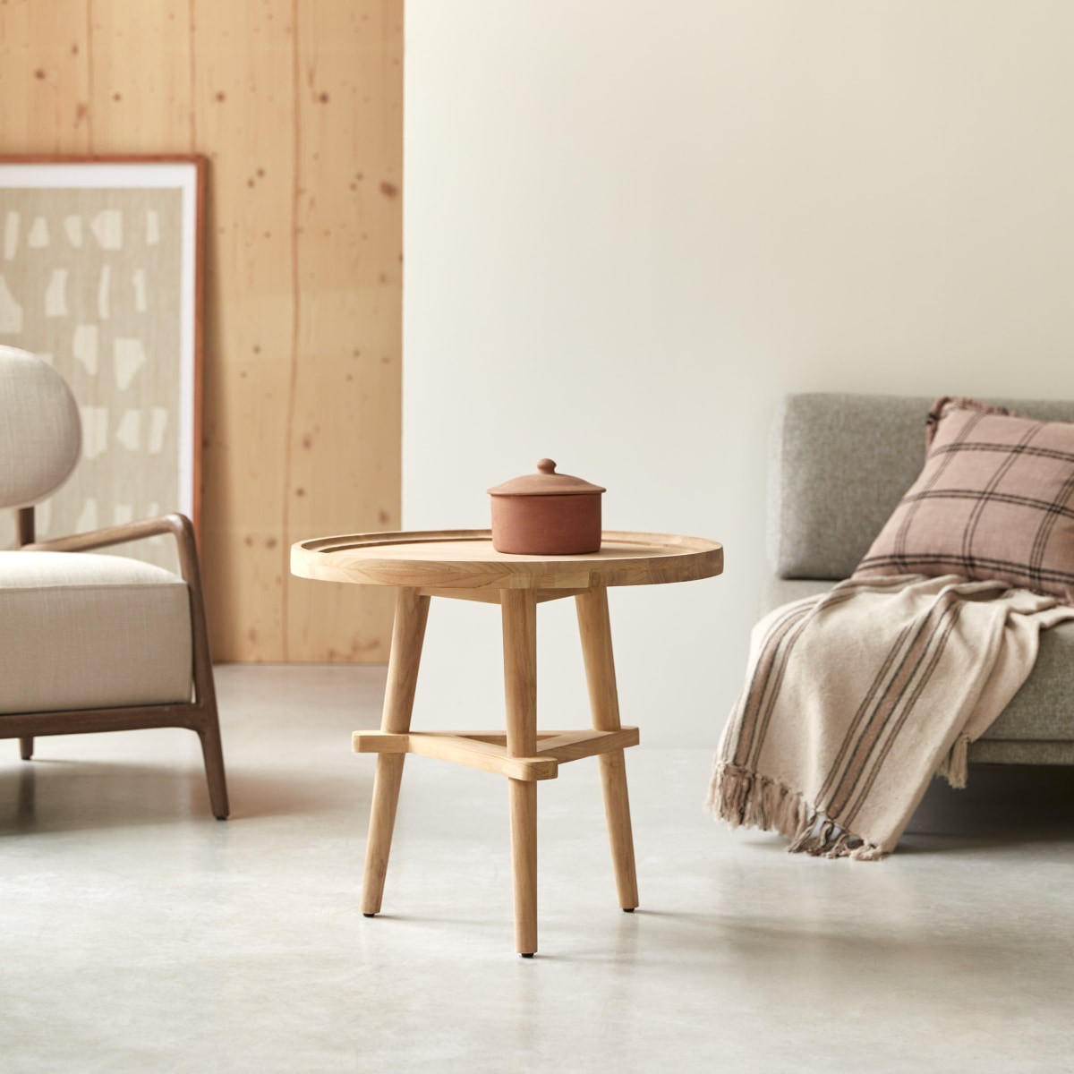 BEISTELLTISCH Paola Natur aus Teak - Naturfarben, Holz (60/60/52cm) - Tikamoon