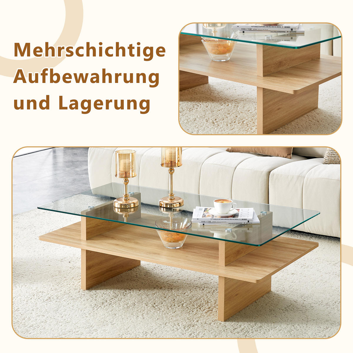 COUCHTISCH Holzfarben 115/55/40 cm - Naturfarben, Holzwerkstoff (55/115/40cm) - PANGIVO