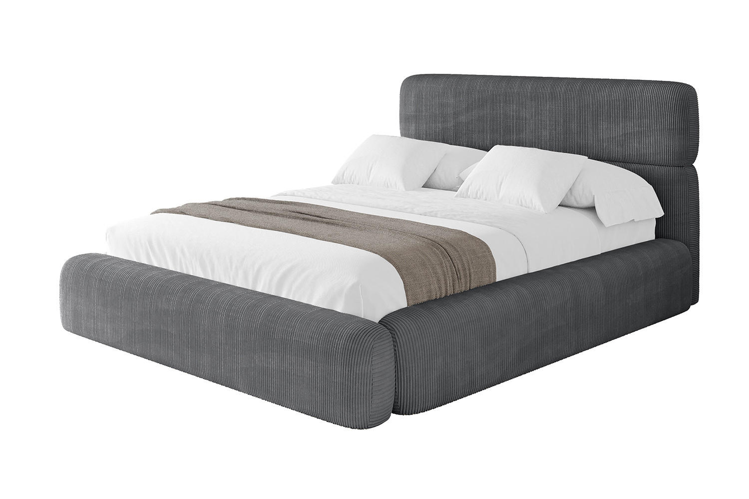 POLSTERBETT mit Bettkasten und Lattenrost, Boxbett ohne Matratze - ENORA 120x200 Dunkelgrau - Anthrazit, Holzwerkstoff/Textil (120/200cm) - ALTDECOR