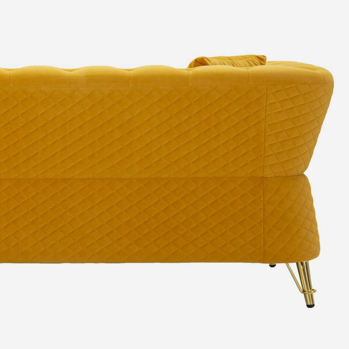 2-SITZER Sofa gesteppt Emy - Gelb - Gelb, Holz/Holzwerkstoff (162/76/83cm) - Pasmara