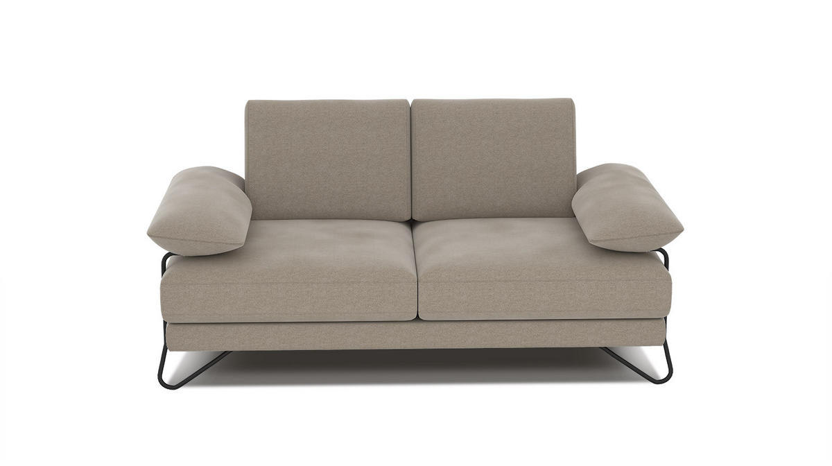 SOFA LORI 2-Sitzer, creme - Creme/Schwarz, Holzwerkstoff/Textil (185/87/96cm) - Courtois Laville