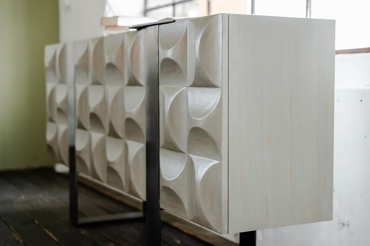 SIDEBOARD MARGO Grau Holz - Grau, Holz/Metall (180/85/40cm) - KAWOLA