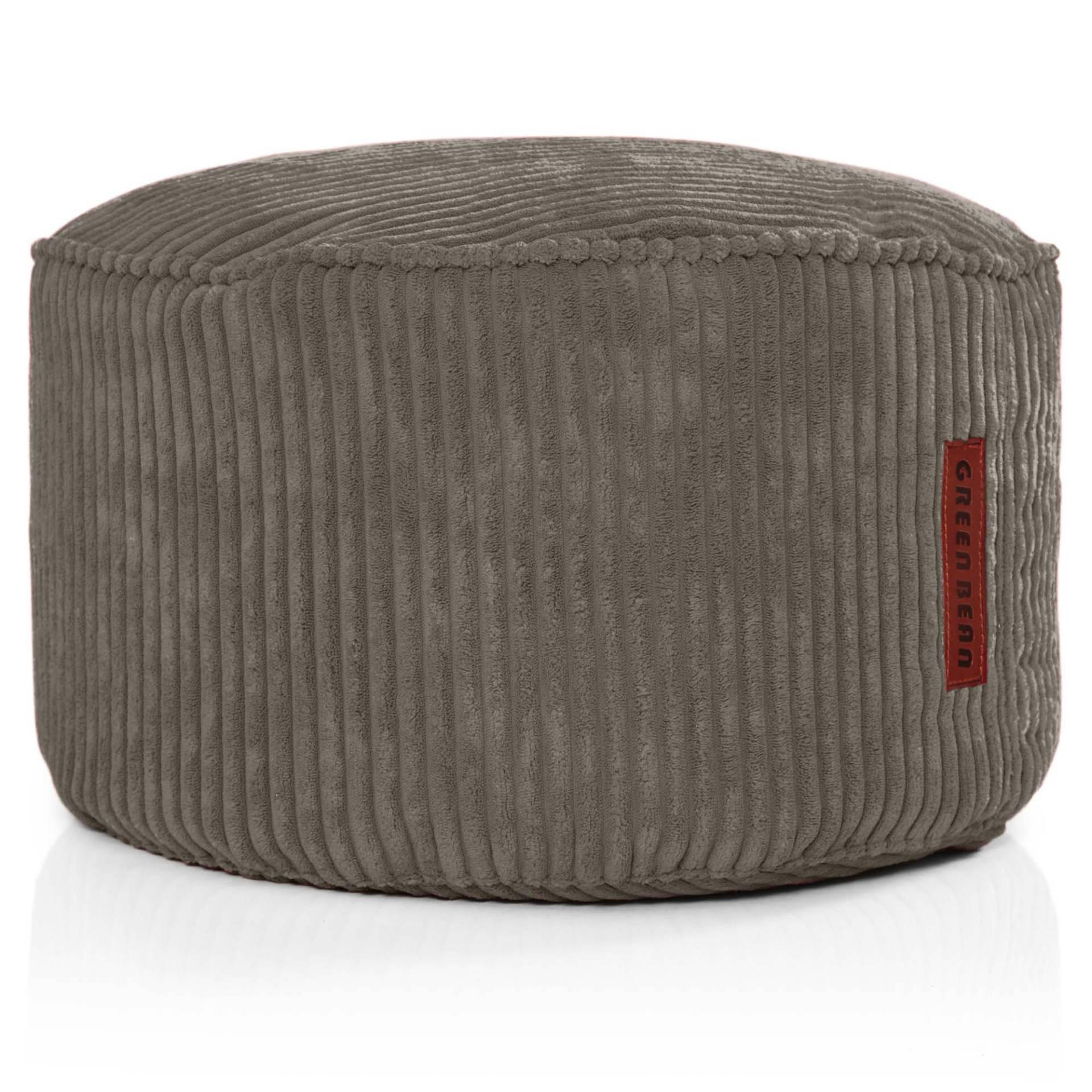 SITZSACK-HOCKER Pouf "Cord" 45x25cm - Anthrazit, Textil (45/25/45cm) - Green Bean