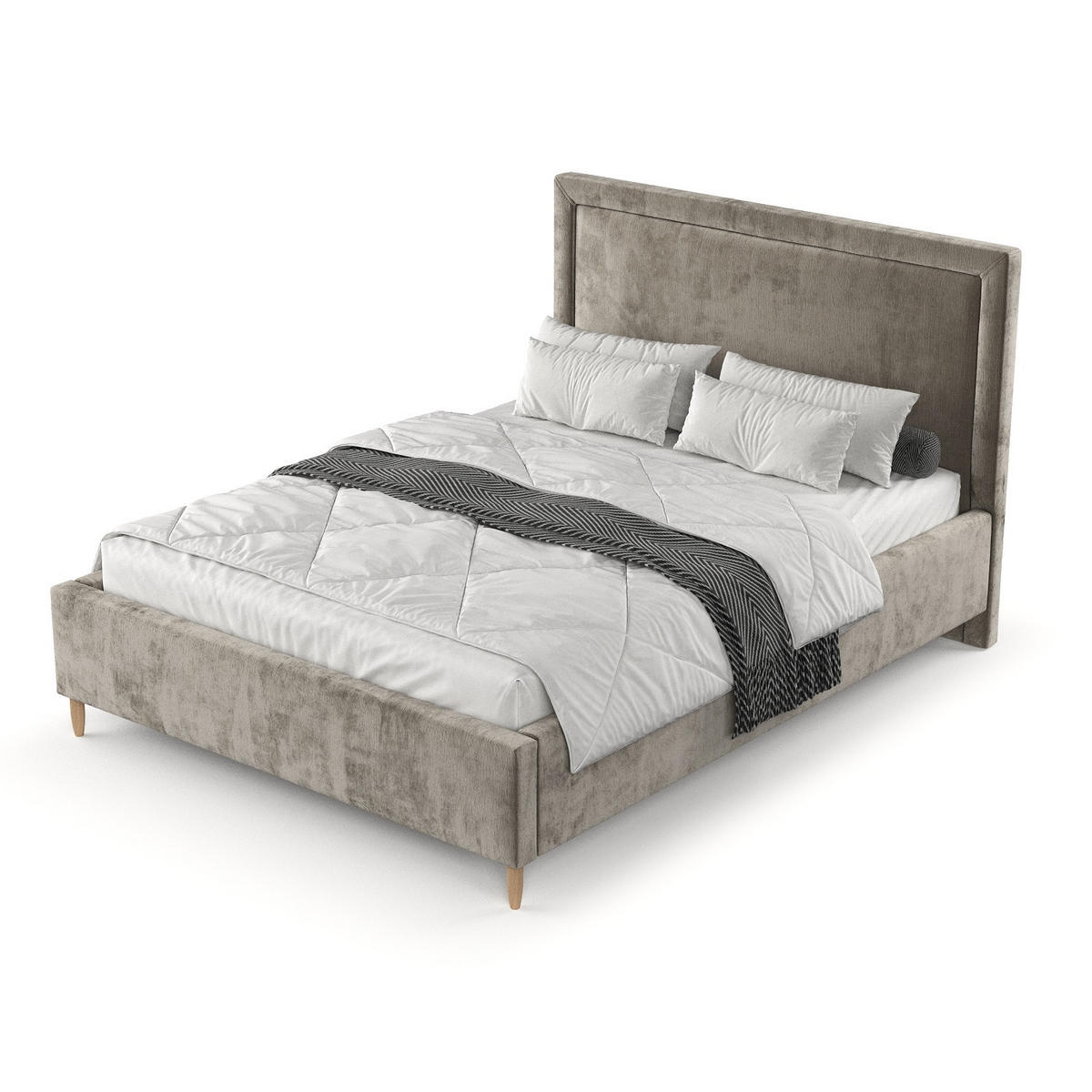 POLSTERBETT Vega 160/200 cm Beige im Lotta Stoff - Beige/Naturfarben, Holz/Holzwerkstoff (160/200cm) - AltaBeds