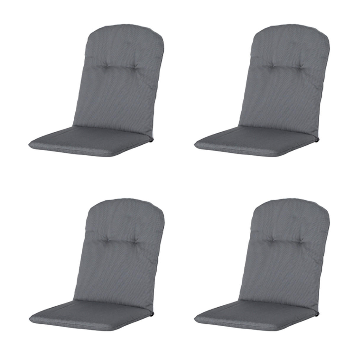 GARTENSTUHLKISSEN Rippe 96/45 cm 4-teilig - Grau, Textil (45/5/96cm) - Madison