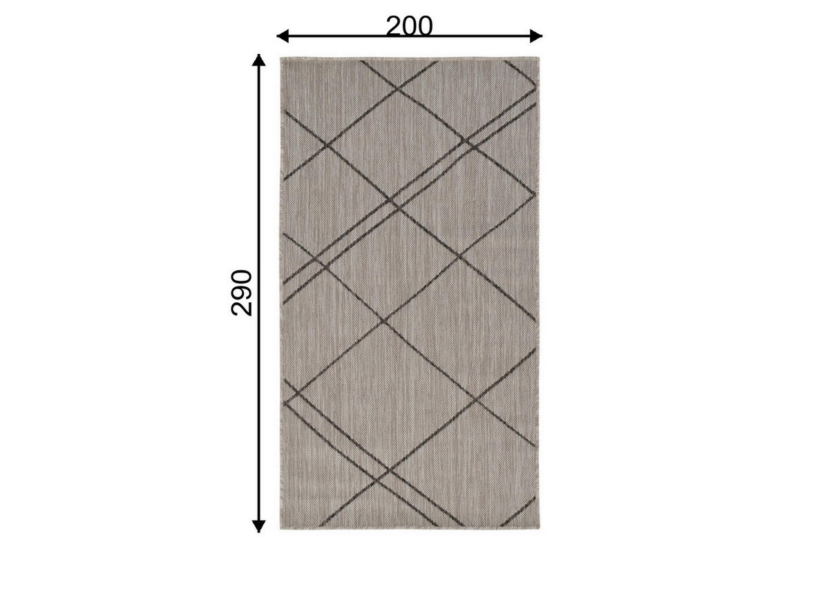 OUTDOOR-TEPPICH Terrace Hellgrau/Beige 200x290 cm - Multicolor, Textil (200/290cm) - Vercai Rugs