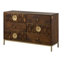 SIDEBOARD Mango 122x40x77 braun geölt DIAMOND #209 - Braun, Holz (122/77/40cm) - Massivmoebel24