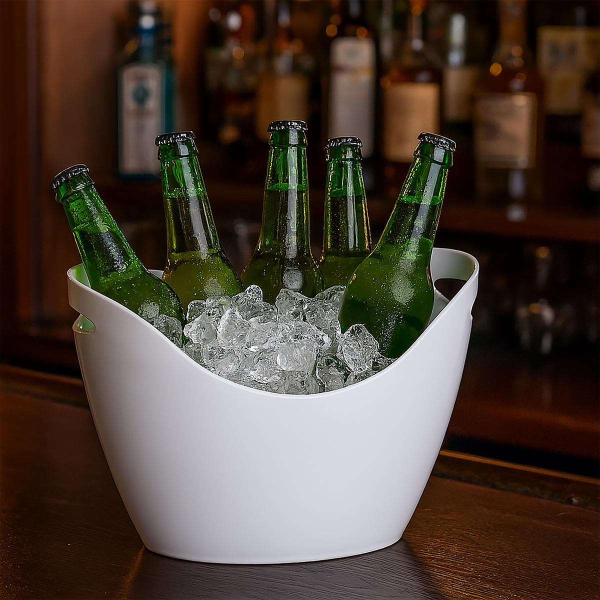 SEKTKÜHLER - Weiß, Kunststoff (35/25.5cm) - Relaxdays