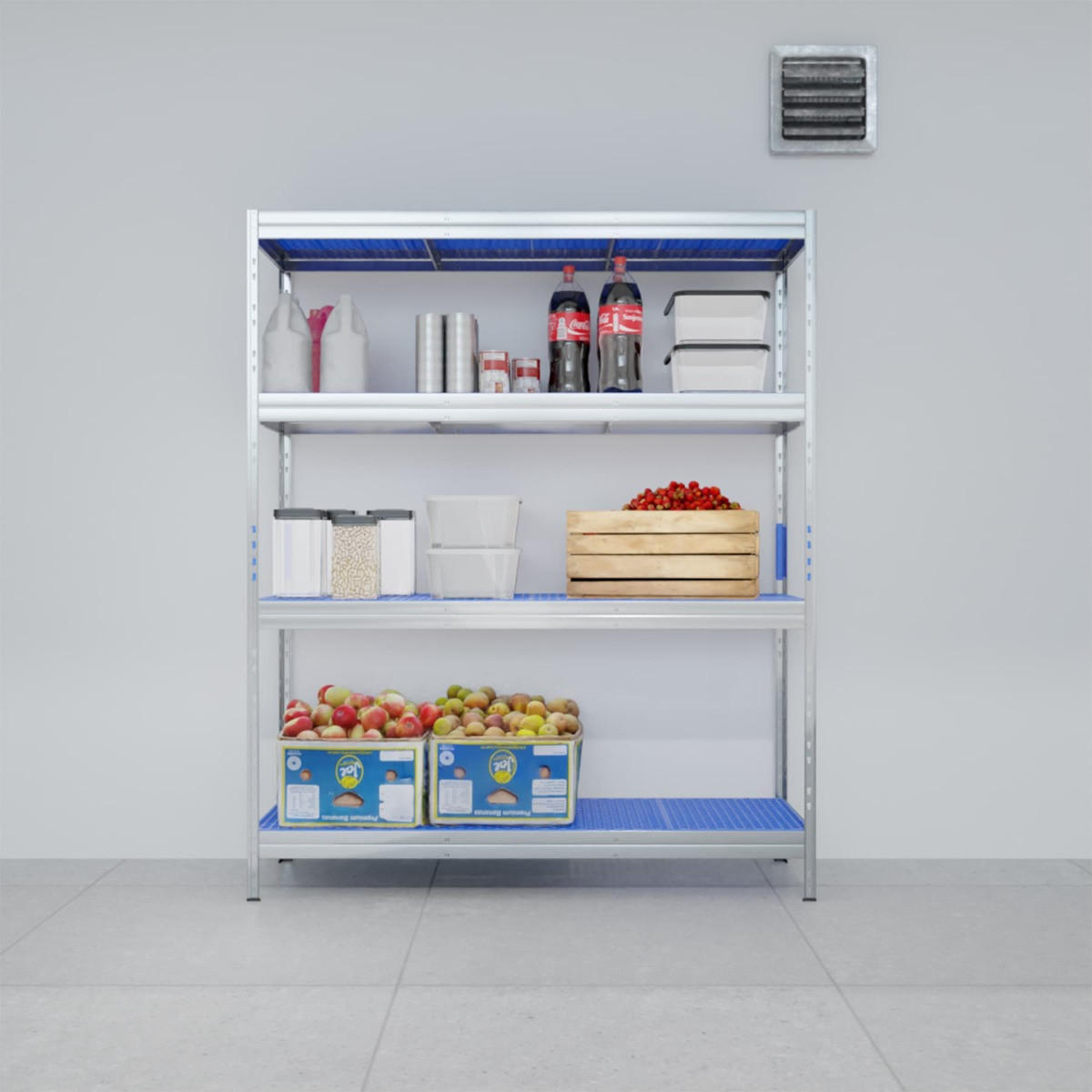 LEBENSMITTELREGAL 180x148x50 KunststoffB - Zinkfarben, Metall (150/180/50cm) - AR Shelving