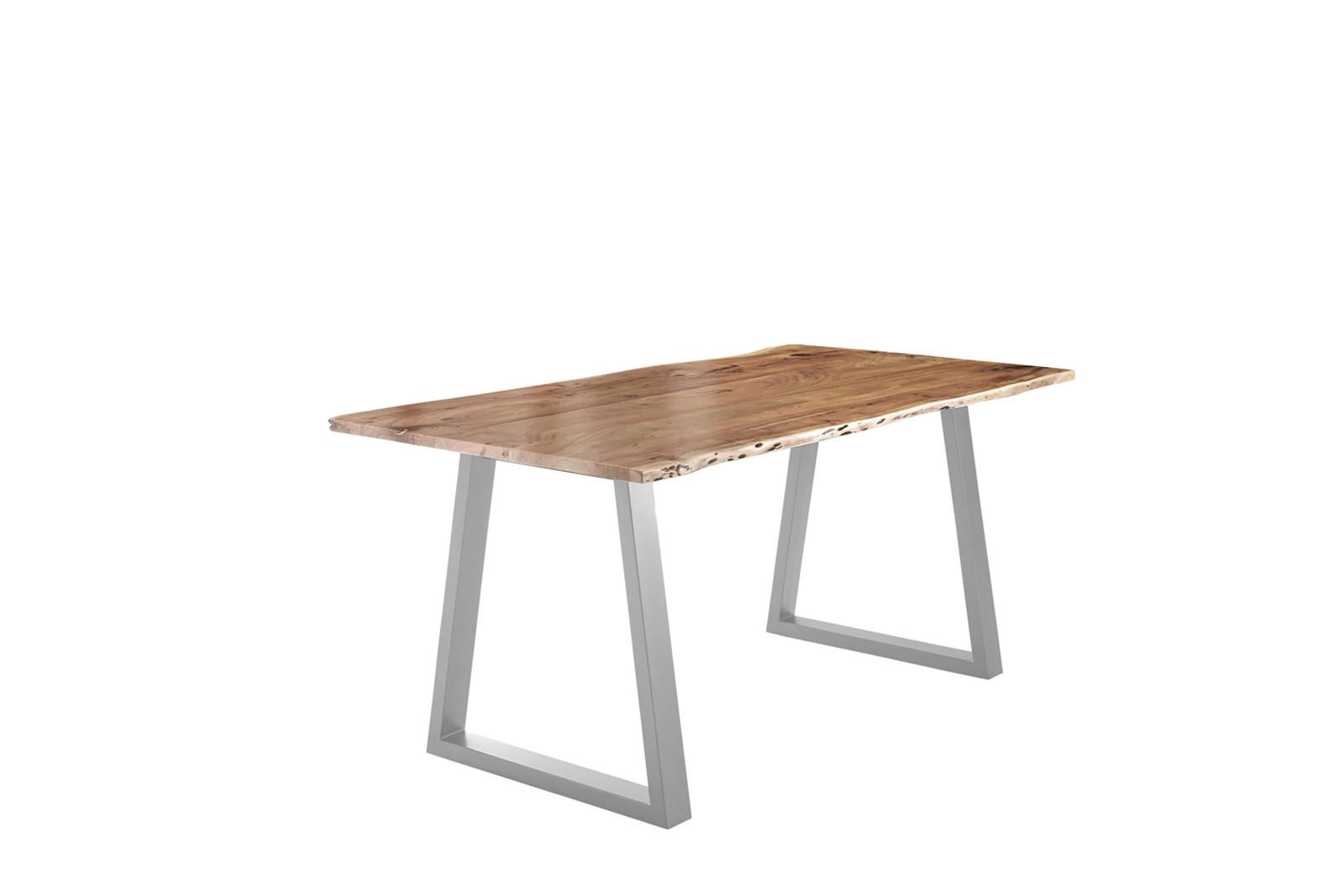 ESSTISCH LUBIN - Beige/Silberfarben, Holz/Metall (100/200/77cm) - SAM