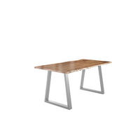 ESSTISCH LUBIN - Beige/Silberfarben, Holz/Metall (100/200/77cm) - SAM