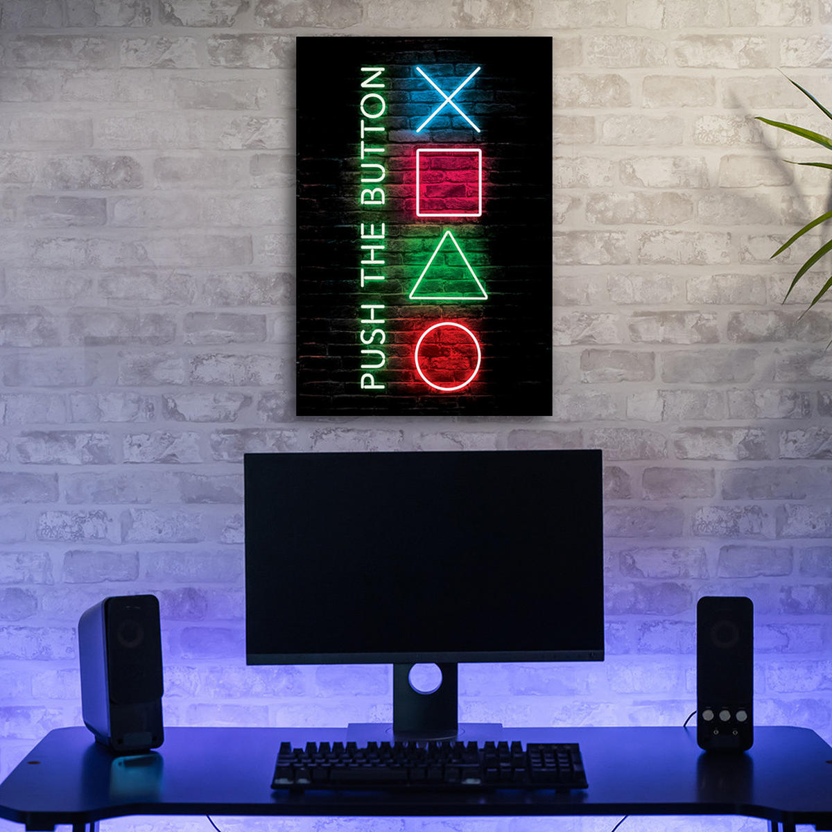 WANDBILD spielkonsole controller für spieler - Multicolor, Textil (40/60cm) - Feeby