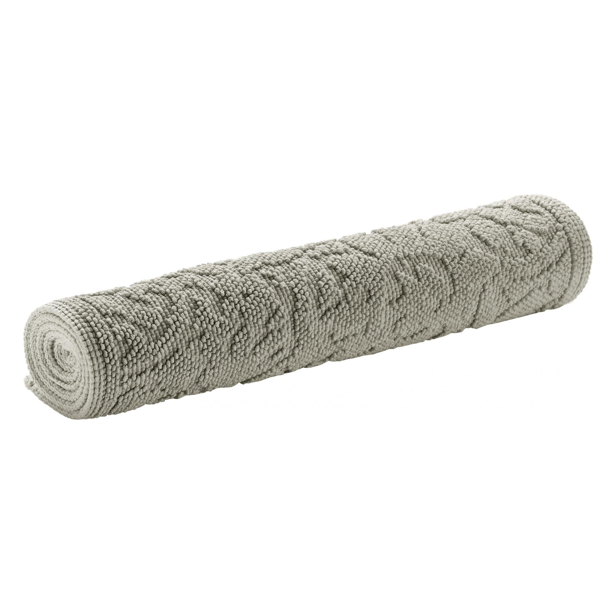 BADEMATTE Gilda perlweiß 54 x 110 cm - Hellgrau, Textil (54/110cm) - Vivaraise