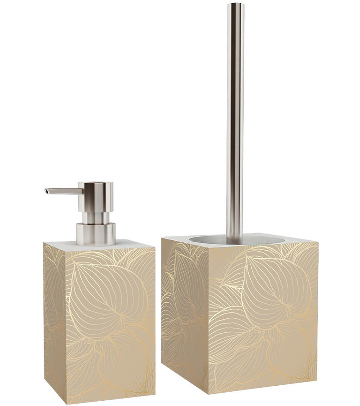 BADEZIMMER Set Hosta - Beige, Kunststoff (7/17/7cm) - Sanilo