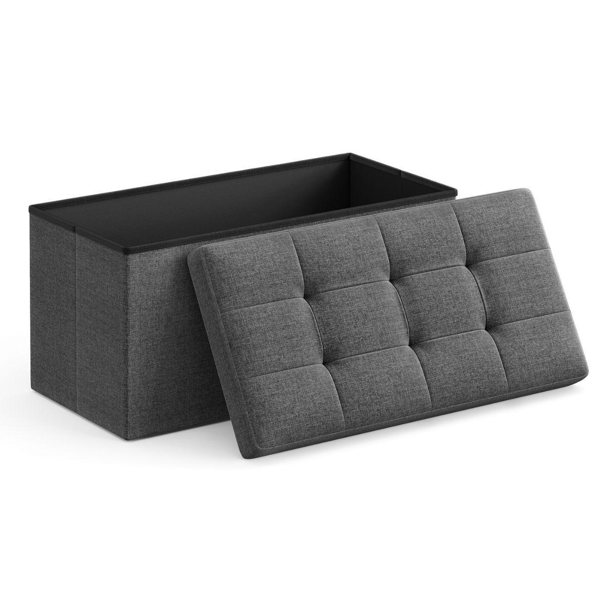 SITZBOX - L76 cm - Dunkelgrau, Holzwerkstoff (38/38/76cm) - Calicosy