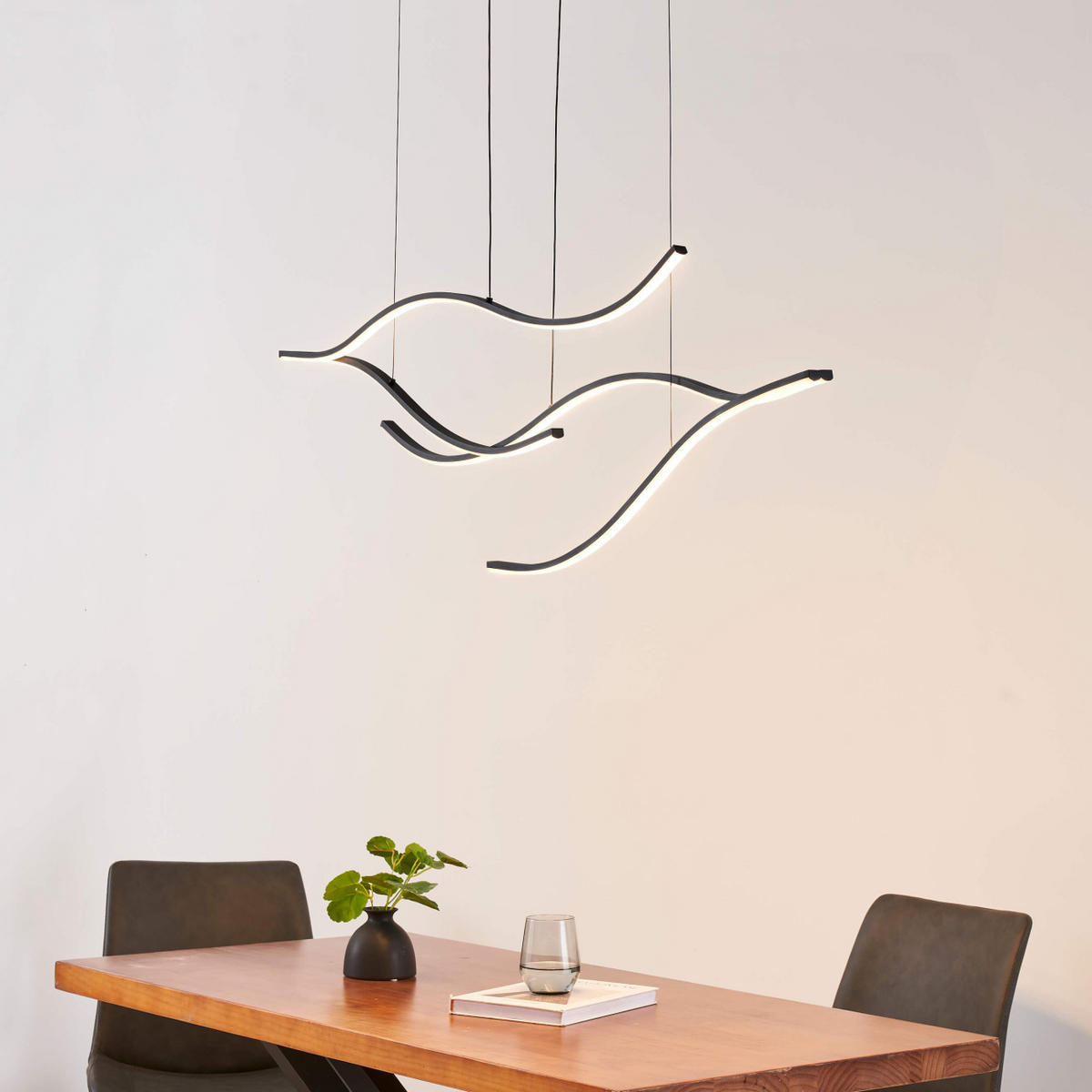 HÄNGELEUCHTE Portofino, Schwarz, 112cm - Schwarz, Metall (112/112/32cm) - KOSILUM