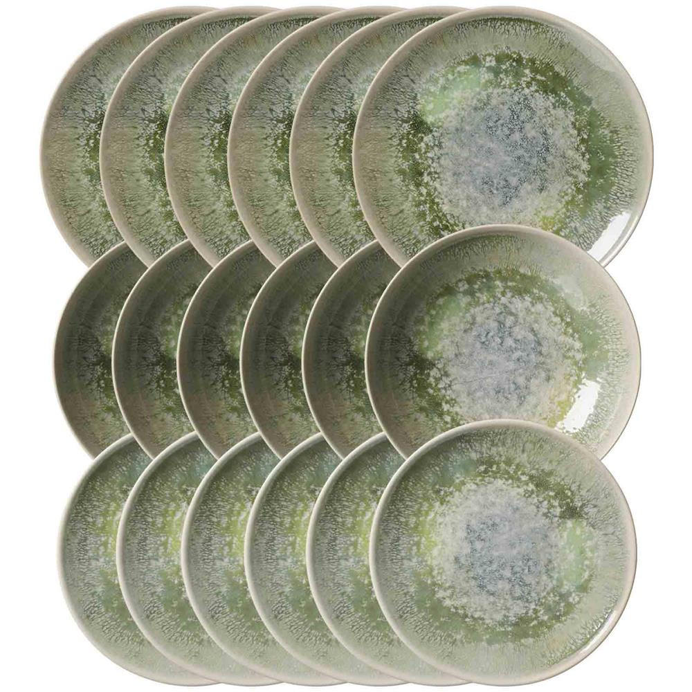 TELLER-SET Cecina Jade 18er Set - Beige/Grün, Keramik (2/2/2cm) - Ritzenhoff Breker