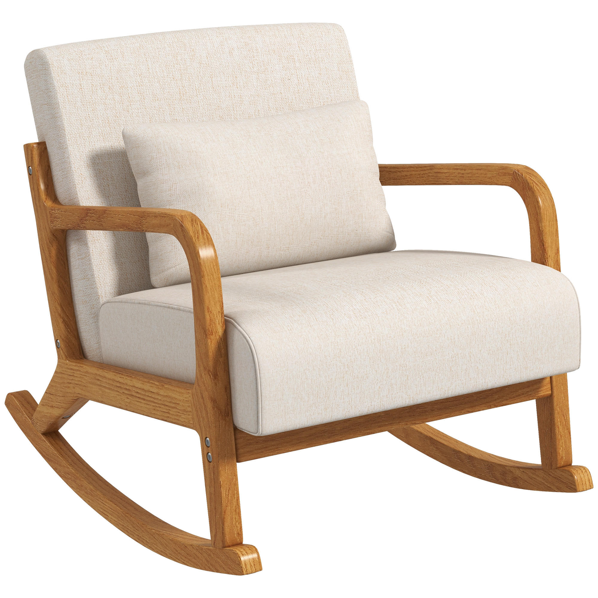 furnicato Schaukelstuhl Creme 92x81.5x64.5 cm