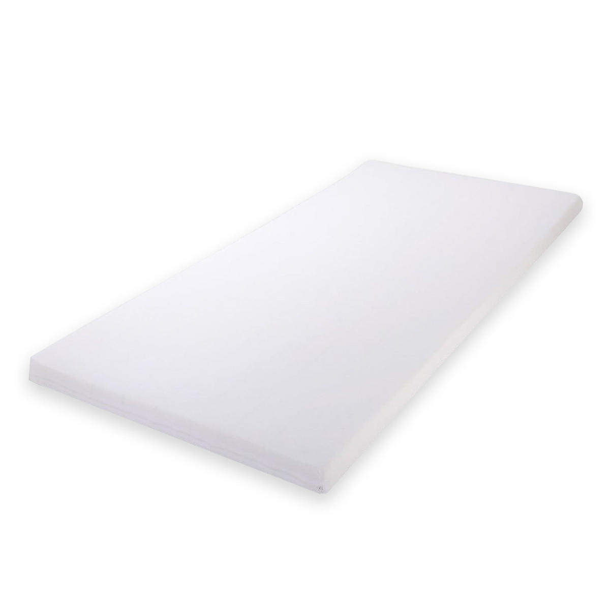 SCHAUMSTOFFMATRATZE 90/180 cm, KALTSCHAUM, für Kinderbett, mit Reißverschluss - Weiß, Naturmaterialien - Best for Kids