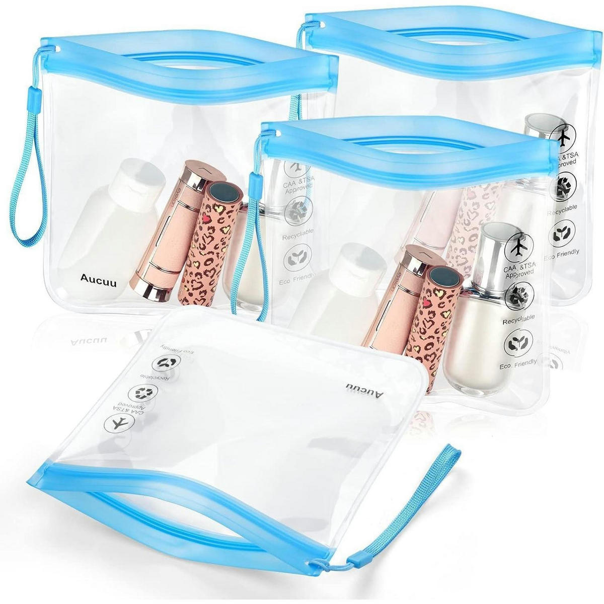 KULTURBEUTEL als Reise Kosmetiktasche, 4-teiliges Set - Transparent, Kunststoff (20/20/20cm)