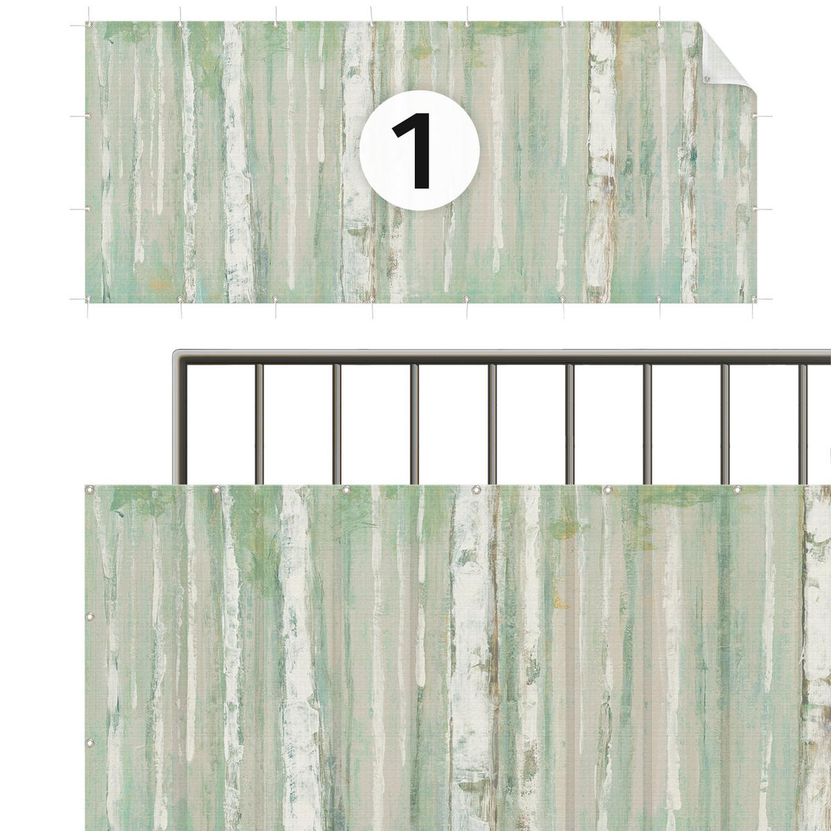 BALKON SICHTSCHUTZ Strahlende Buchen 600/75 cm - Grün, Kunststoff (600/75cm) - Bilderwelten