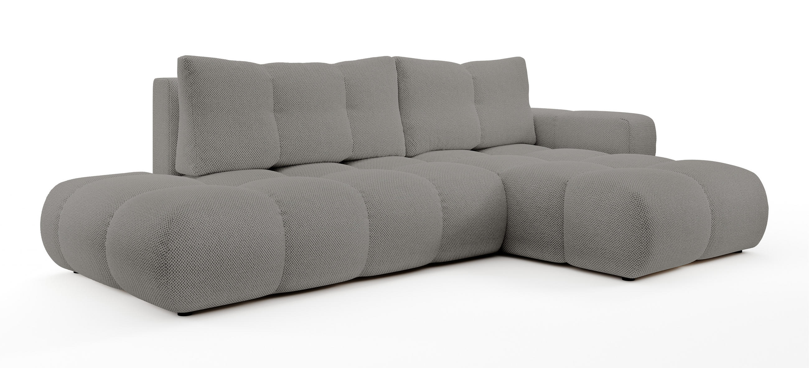 ECKSOFA L Form Hosio Grau 286/177/88 cm Rechts mit Schlaffunktion - Schwarz/Grau, Kunststoff/Textil (286/177cm) - AX Living