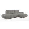 ECKSOFA L Form Hosio Grau 286/177/88 cm Rechts mit Schlaffunktion - Schwarz/Grau, Kunststoff/Textil (286/177cm) - AX Living