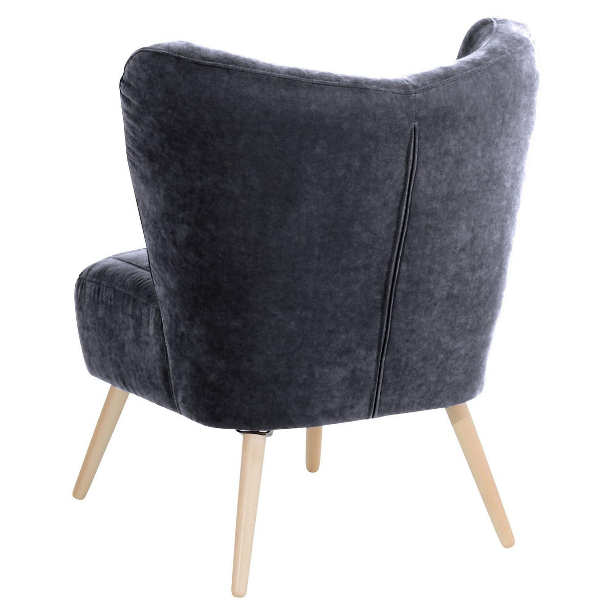 SESSEL Kathy Bezug Veloursstoff Buche natur / anthrazit - Anthrazit, Kunststoff (70/86/69cm) - 58aufmkessel