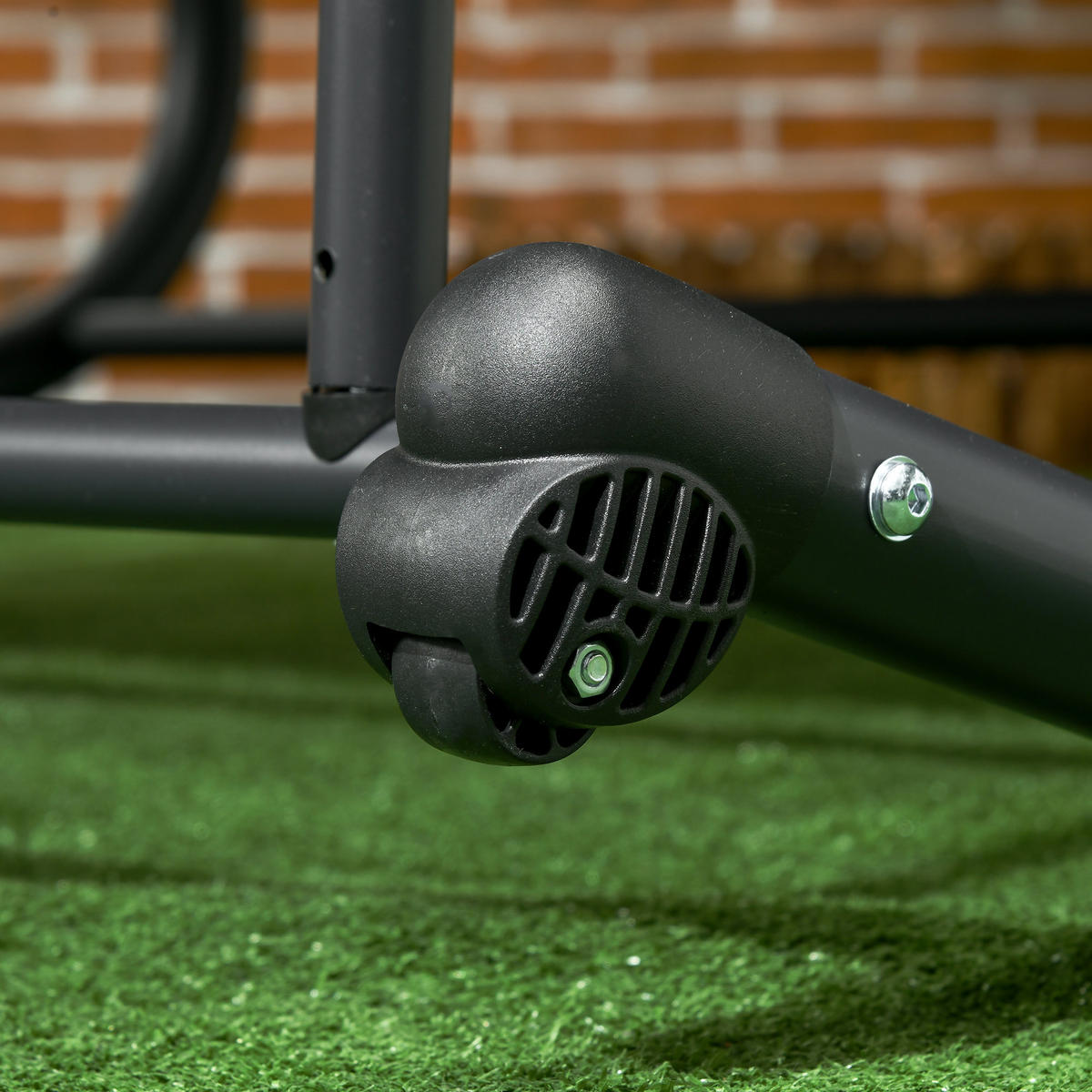 SONNENLIEGE aus Stahl 200x139x140 cm in Dunkelgrau mit Sonnendach - Dunkelgrau, Metall (139/140/200cm) - Modfu