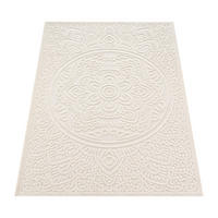 TEPPICH Kurzflor Struktur Unifarben Wohnzimmer schmutzabweisend Creme Rechteckig 200x290 - Creme, Textil (200/290cm) - KADIMA DESIGN