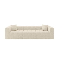 POHOVKA 3-MÍSTNÁ DONY-3 315x90x71 cm Krémová Žinylka - černá/krémová, kompozitní dřevo/textil (315/71/90cm) - ALTDECOR