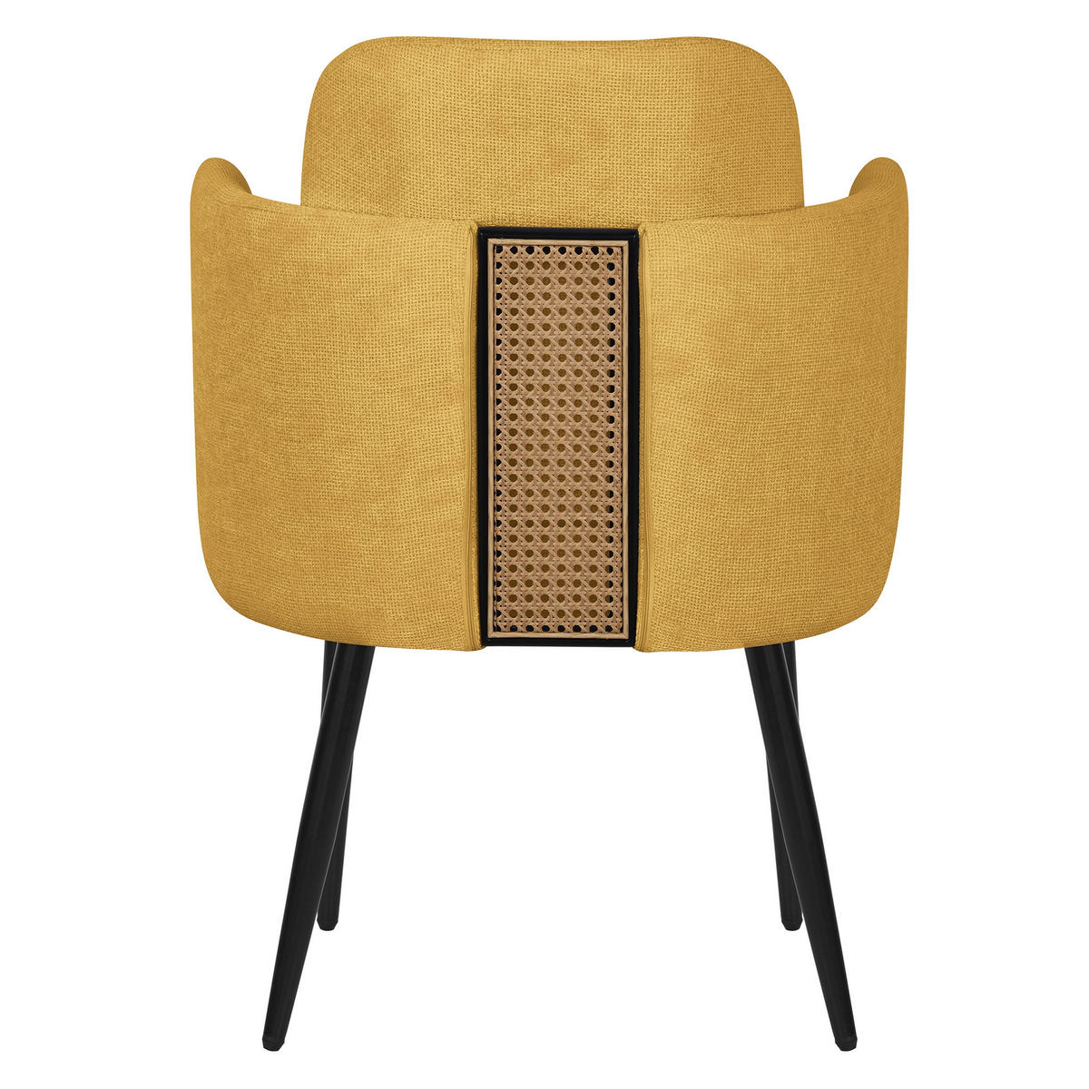 ESSZIMMERSTUHL Senf mit Stoffbezug - Gelb/Schwarz, Textil/Metall (59/86/59cm) - ML-DESIGN