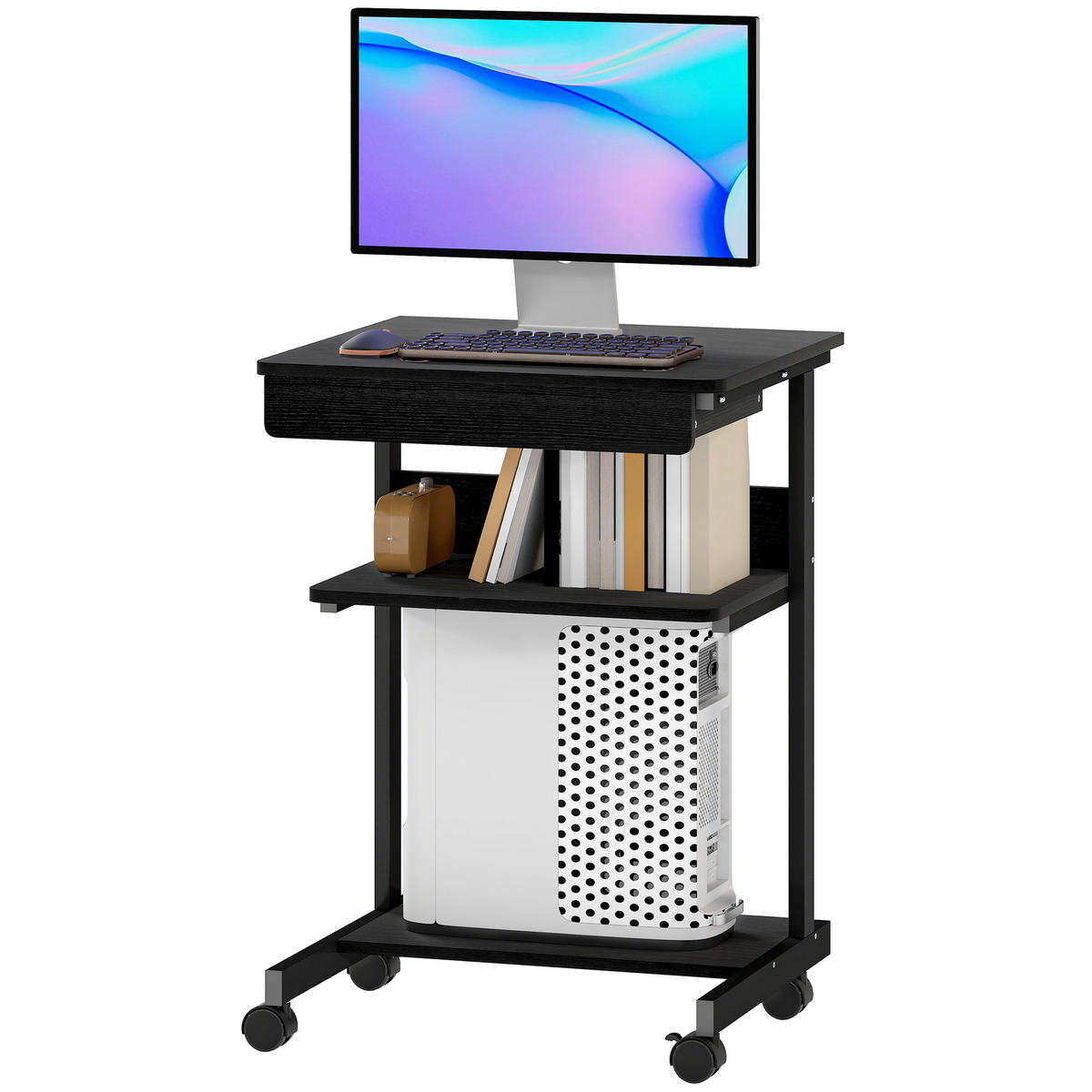BÜROTISCH Schwarz 1 Stück - Schwarz, Holzwerkstoff (51/79/56cm) - GiPP