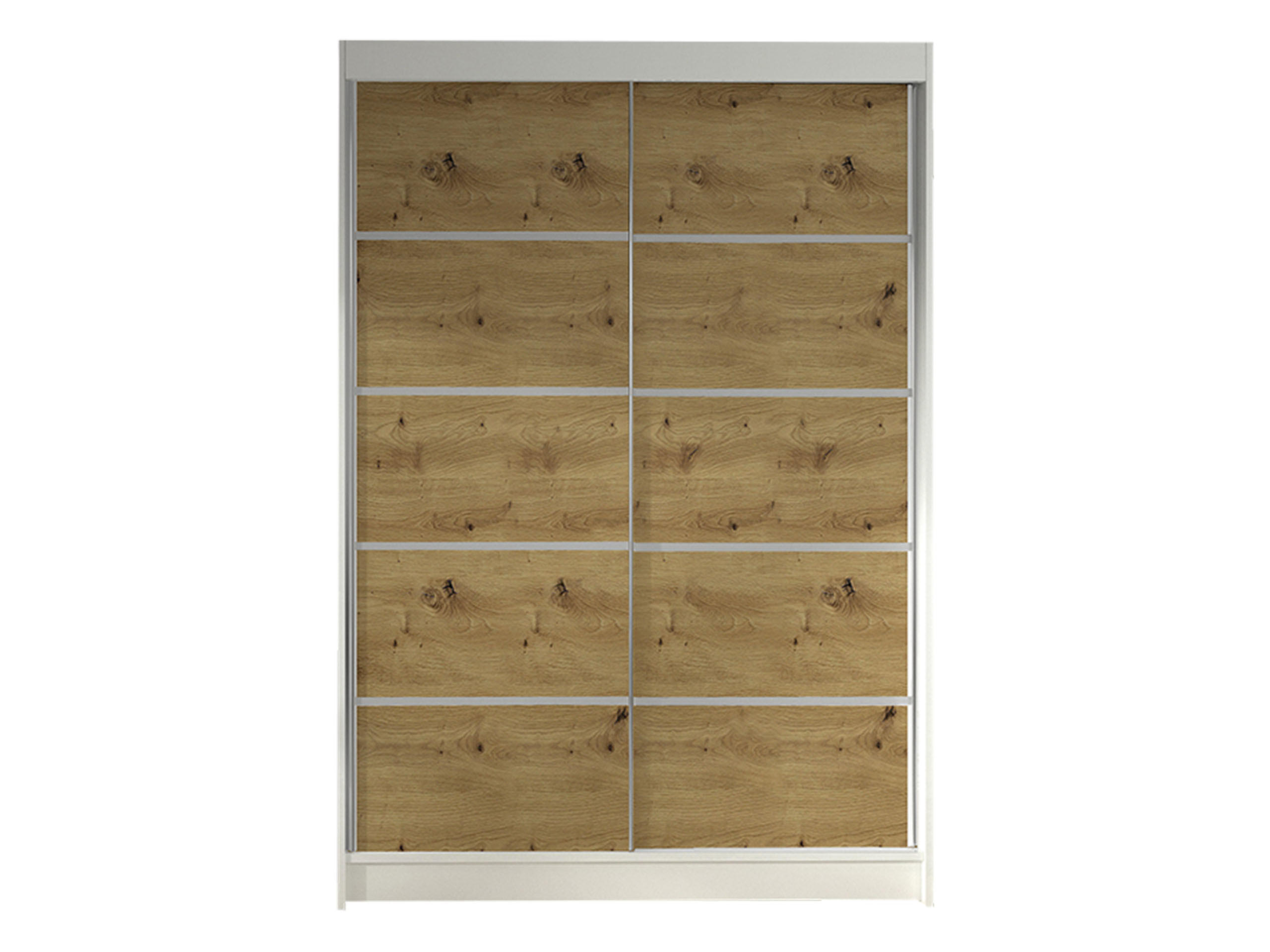 SCHWEBETÜRENSCHRANK Lino IV - Weiß/Eiche Artisan, Holzwerkstoff/Metall (120/200/58cm) - MIRJAN24