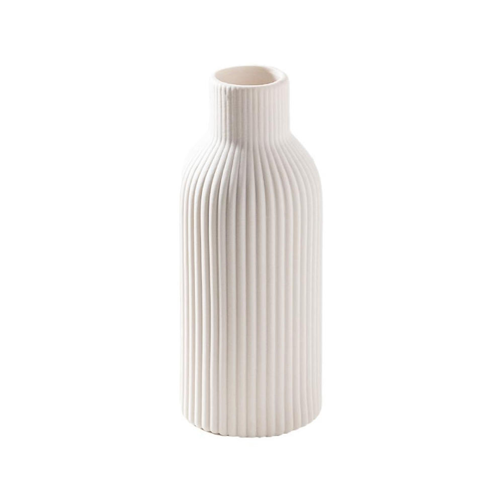 VASE 8 x 20 cm Keramik - Weiß, Keramik (20cm) - LIBRATON