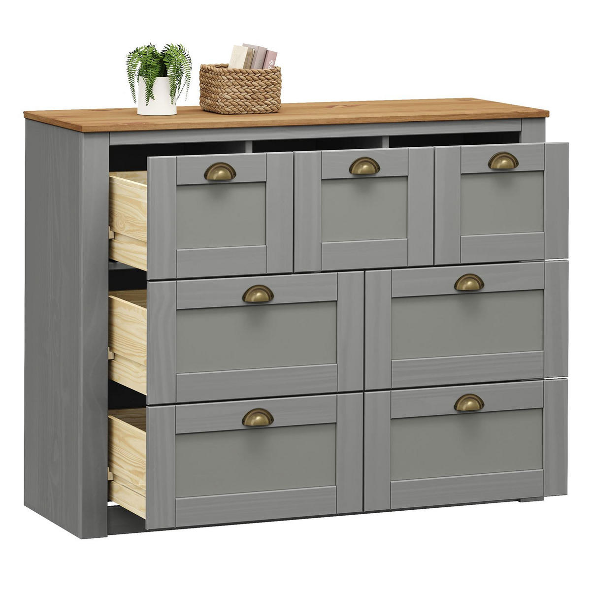 SIDEBOARD BOLTON - Braun/Grau, Holz (110/87/40cm) - IDIMEX