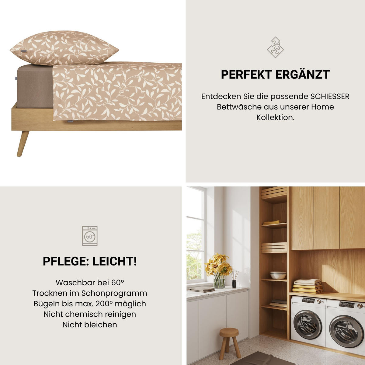 SPANNBETTLAKEN Jessi 100% Baumwolle 150x200 cm Braun - Braun, Textil (150/200cm) - SCHIESSER