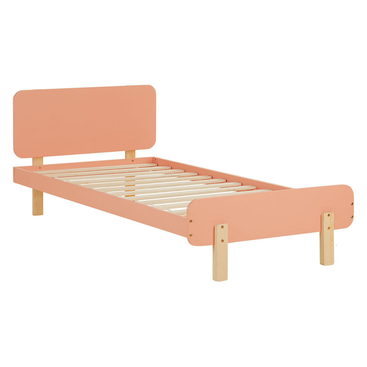KINDERBETT altrosa 90/200 Lattenrost Matratze - Altrosa, Holz (95/77/209cm) - Homestyle4u