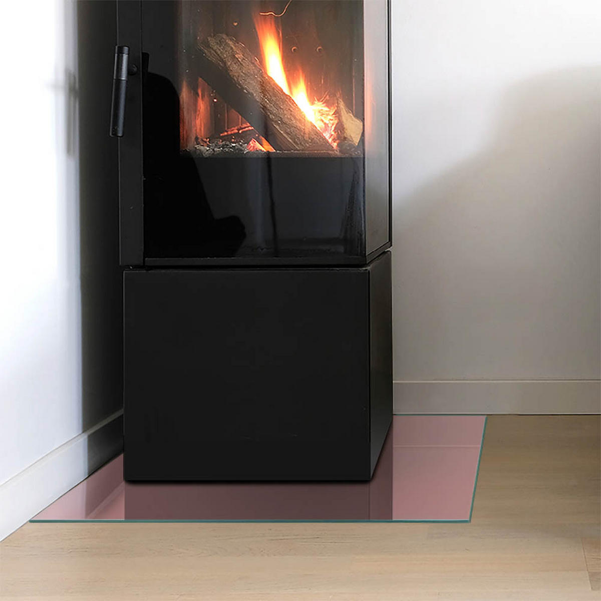 GLASPLATTE für Kamin 50 × 50 cm Rosa - Pink, Glas (50/50/0.4cm) - ArtPrintCave