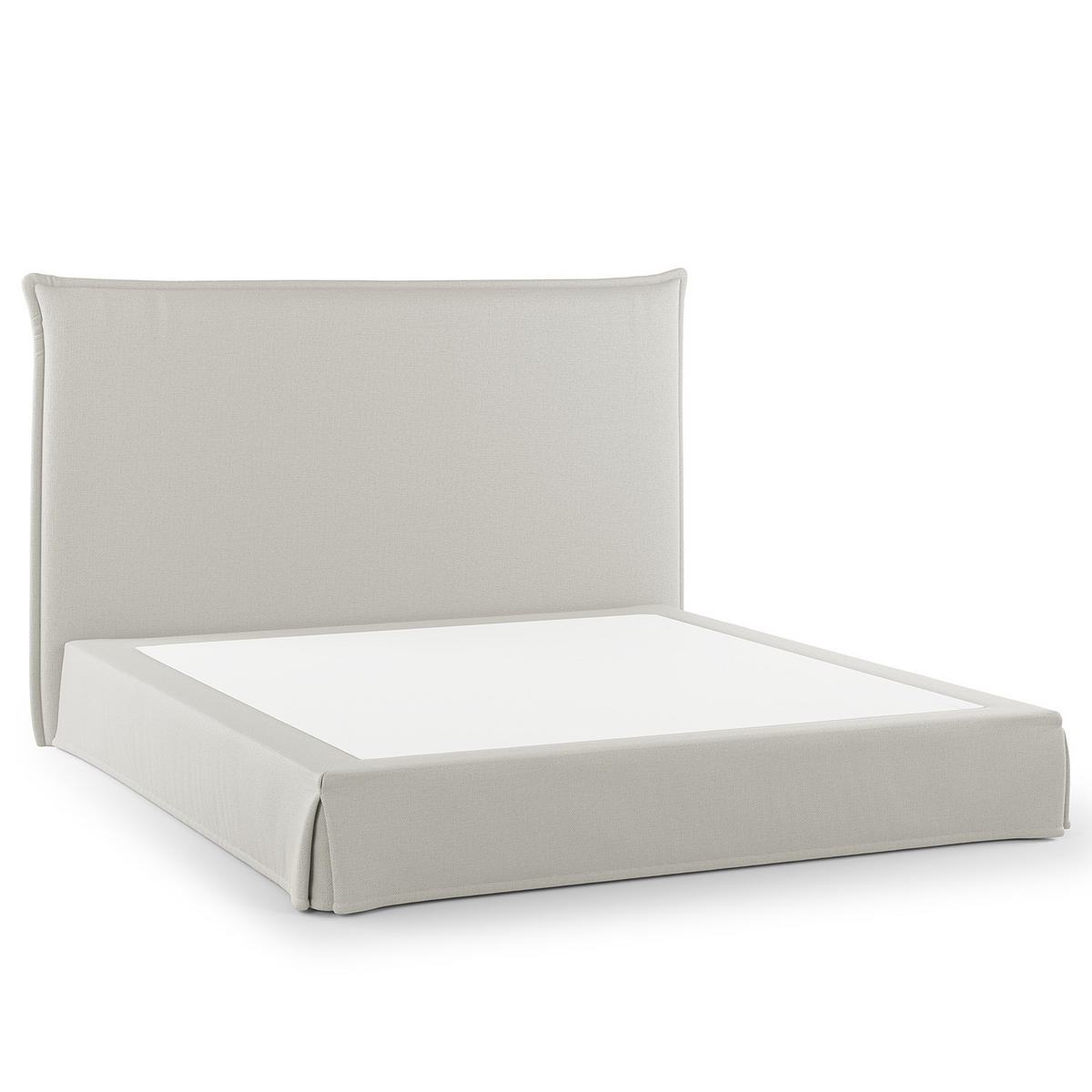 BOXSPRINGBETT mit Husse - Platinfarben, Textil (160/200cm) - home24