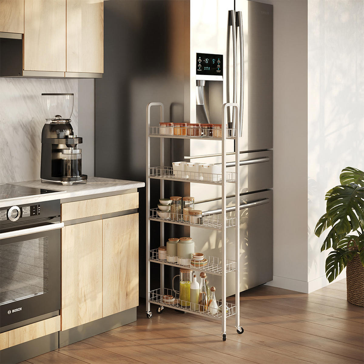 MOBILNÍ PODSTAVEC Rolivo Bílá - bílá, kov (58/129.5/15cm) - Vicco