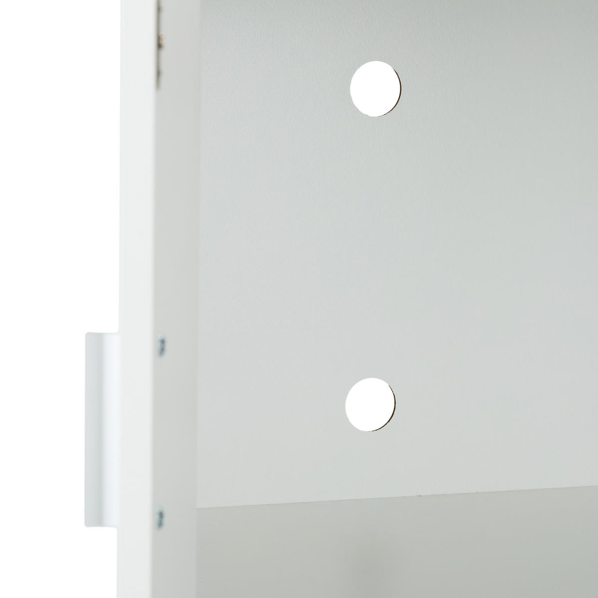 RULLHURTS Vit Silver med tangentbordshylla - Vit, Träbaserade material/Metall (60/74/48cm) - Relaxdays