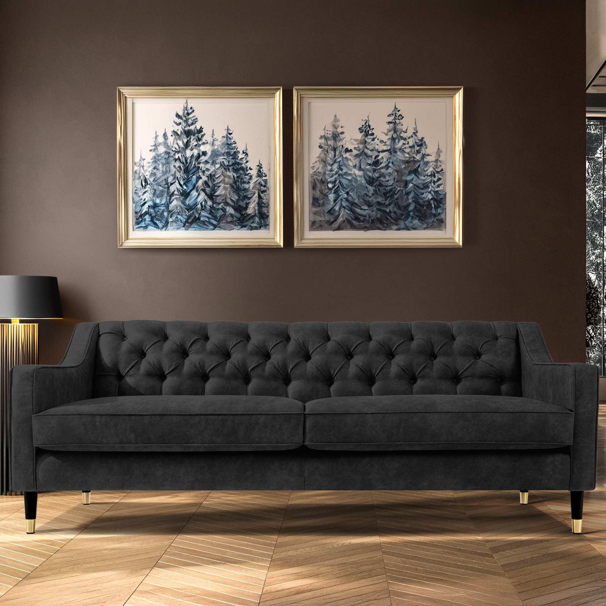 Thumbnail - Konsimo® 3-Sitzer-Sofa, Anthrazit, Holz, Holzwerkstoff, 192x78x80 cm, Wohnzimmer, Sofas & Couches, Sofas, 3-Sitzer Sofas