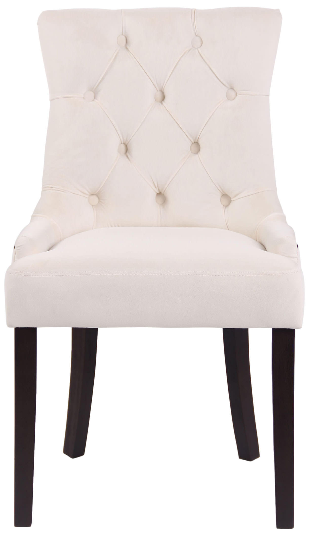 STUHL Samt creme - Creme, Holz/Textil (55/92/58cm) - CLP
