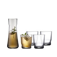 GLASKARAFFE Set Lissabon 5-tlg., Kalk-Soda-Glas, Transparent - Transparent, Glas (1.5L) - Lyngby Glas