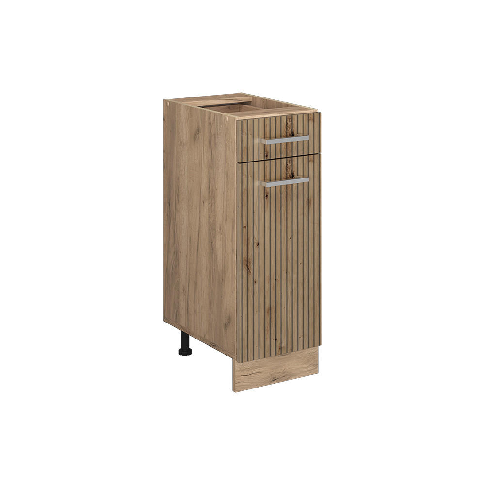 KÜCHENUNTERSCHRANK R-Line Artisan-Eiche 30 cm ohne AP - Honigeiche/Eiche Wotan, Holzwerkstoff (30/81.6/46cm) - Vicco