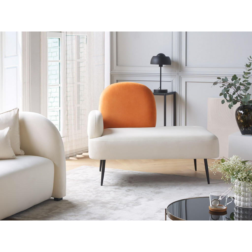 Thumbnail - Beliani Chaiselongue, Orange, Weiß, Textil, 122x100x74 cm, Wohnzimmer, Sessel, Relaxliegen