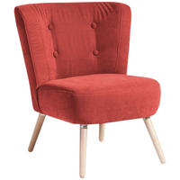 SESSEL Kassi Bezug Veloursstoff Buche natur / terracotta - Rot, Kunststoff (69/80/68cm) - 58aufmkessel