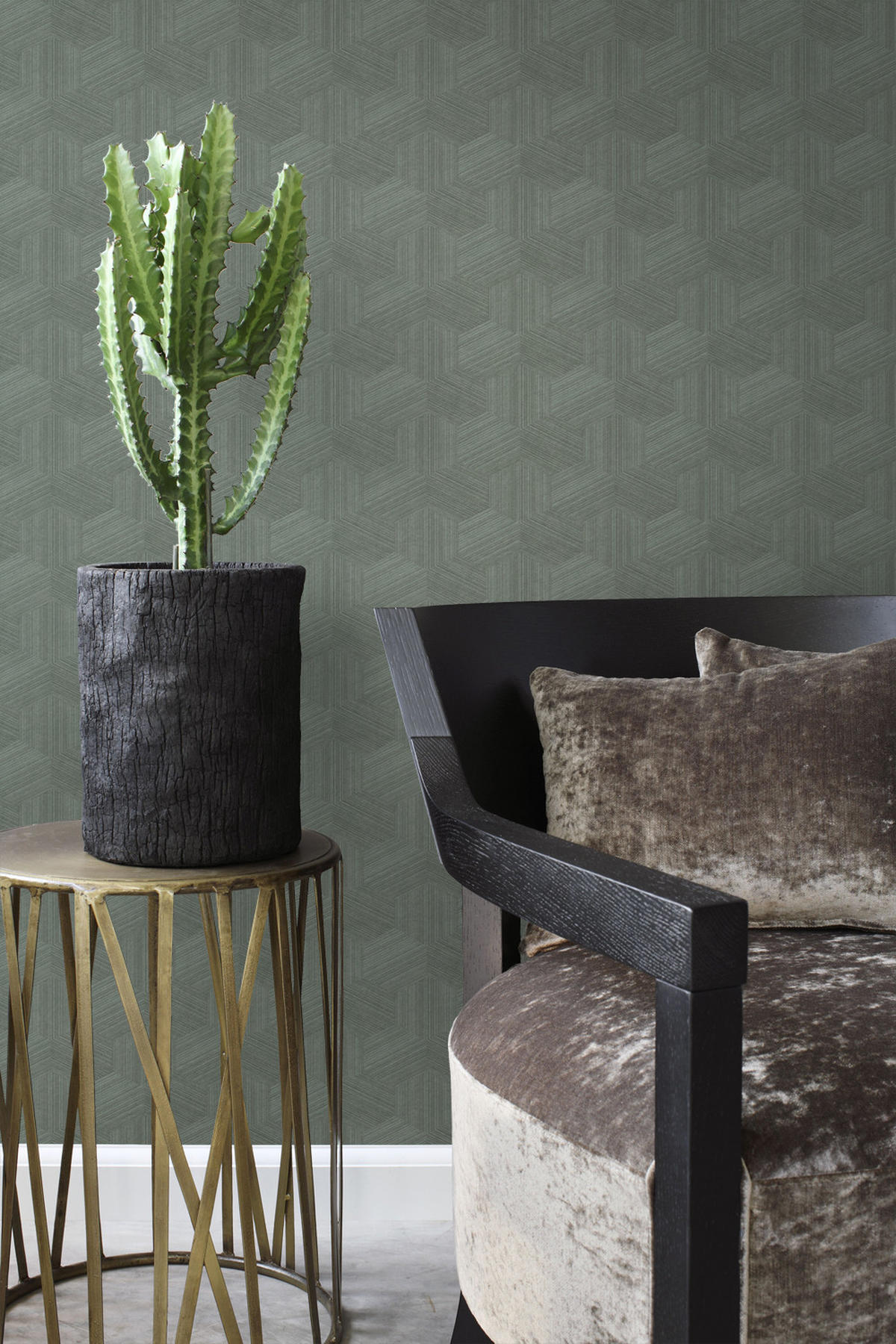 TAPETE 3D-Muster 50 x 900 cm - Grün, Papier (50/900cm) - Origin Wallcoverings