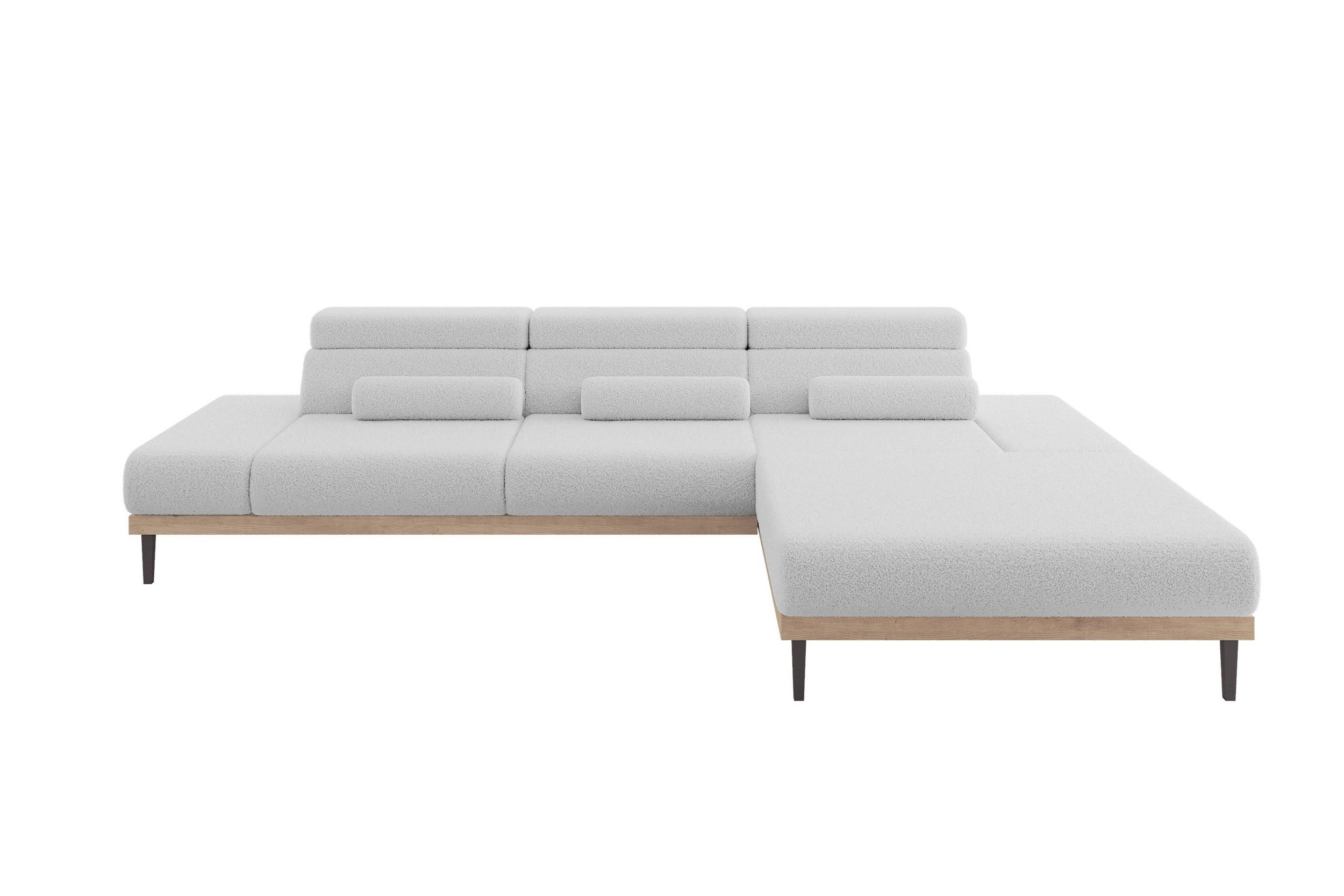 ELEKTRICKÁ rohová pohovka MONA, pravá, 316x205x85 cm, světle šedá, buklé - světle šedá/šedohnědá, kompozitní dřevo/textil (316/205cm) - ALTDECOR